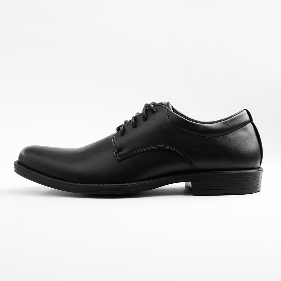 Derby Black - Sepatu Formal Pria Pantofel Casual Kerja Kantor Kulit Pantopel Hitam Pria Tali Original