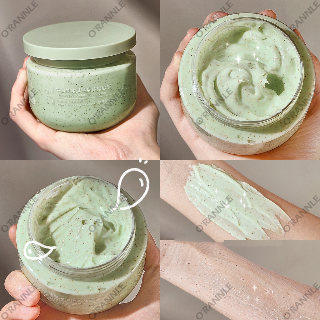 Body scrub Lulur pemutih Scrub badan Exfoliating Scrub Cream 250g Alami Exfoliating Whitening Cerah Mengupas Krim Body Scrub Body Bleaching Whitening Lulur Tubuh 250ml Eksfoliasi aman dan efektif