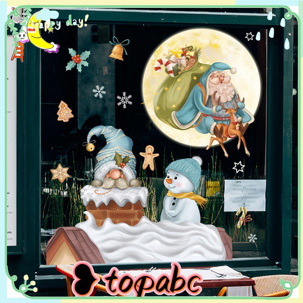 Top Stiker Kaca Natal Craft Dekorasi Rumah Tahun Baru Snowman Gnome