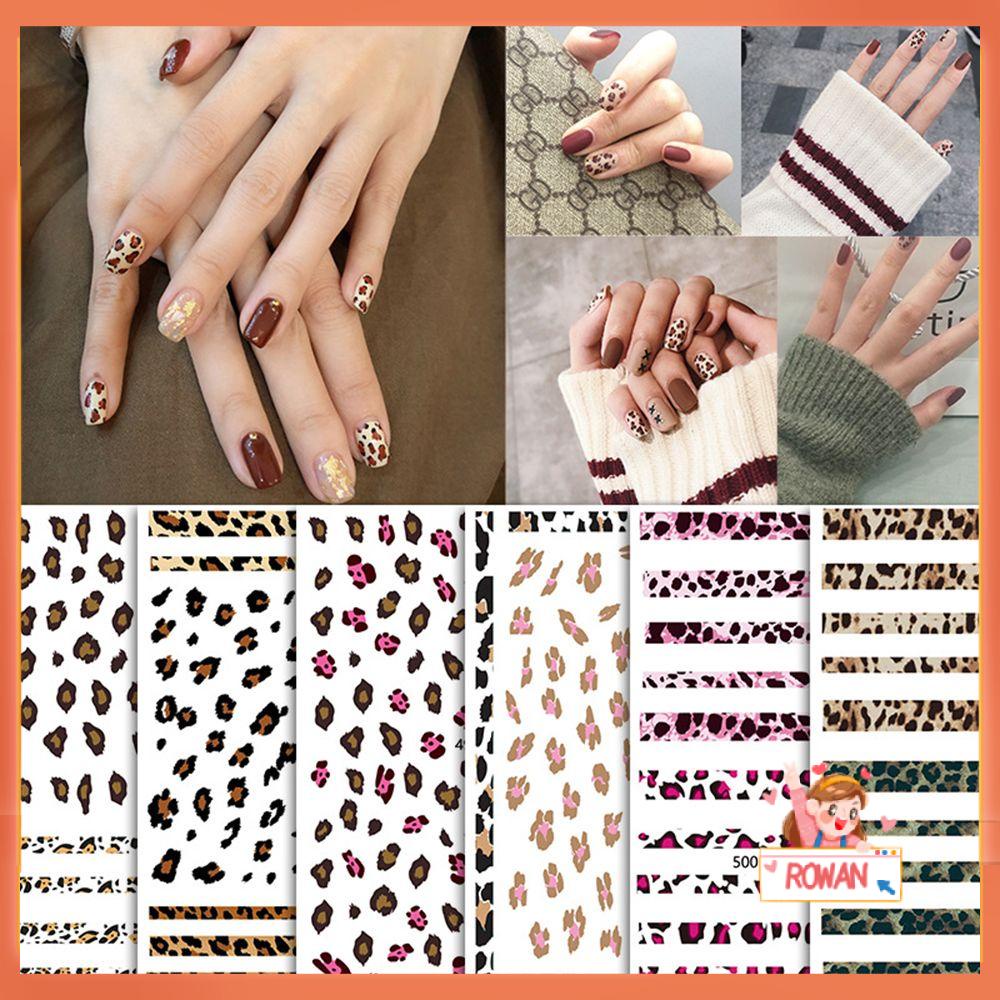 R-bunga Stiker Kuku Fashion Buatan Tangan Motif Hewan Nail Slider