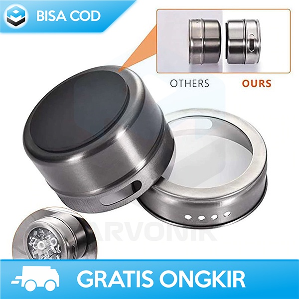 TEMPAT PENYIMPANAN GARAM LADA MAGNETIC SPICE JAR WADAH BUMBU DAPUR