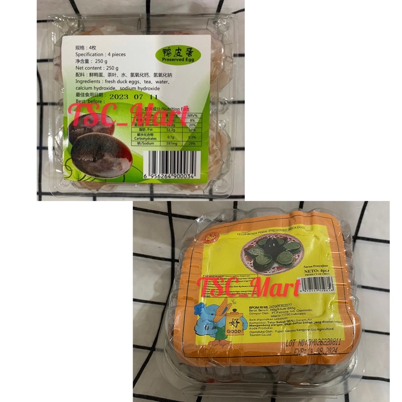 

Pidan Preserved Egg 1 box isi 4 pcs / Telur Bebek Hitam phitan / Pidan / Preserved / Egg / Telur / Bebek / Hitam / phitan