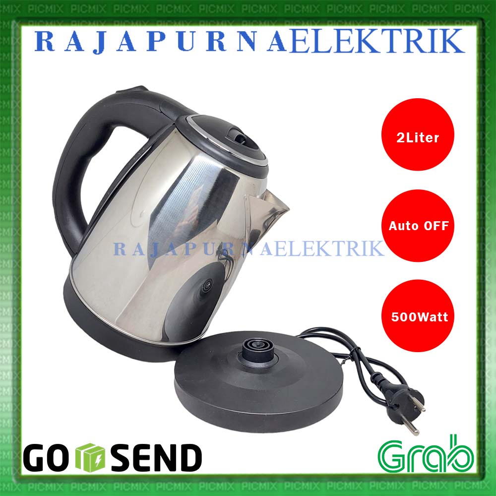 Kettle Listrik / electric Teko Pemanas Air 2 liter Stainless MEIKO