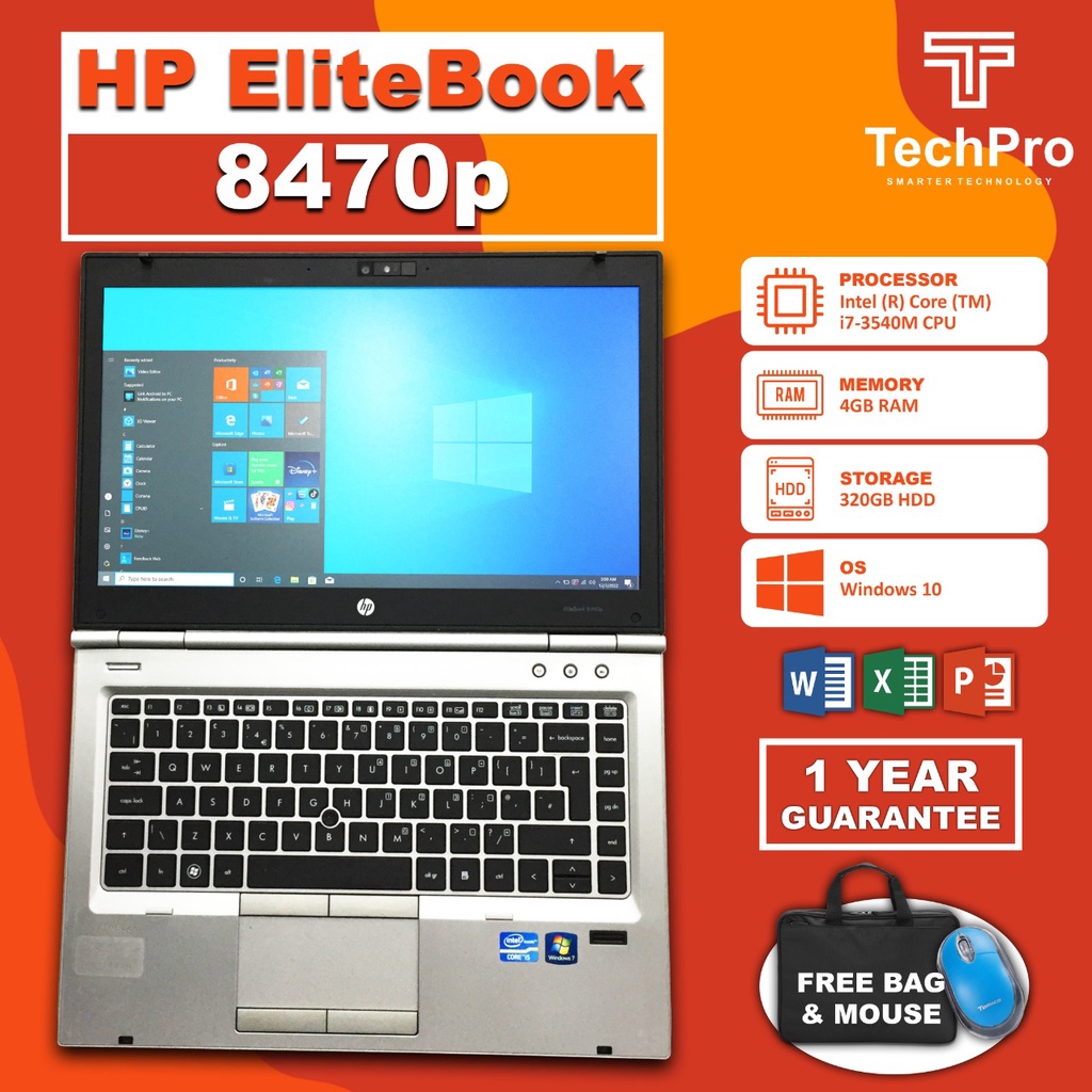 LAPTOP SECOND HP 8470P I7 GEN 3 RAM 4 HDD 320GB GARANSI 1 TAHUN