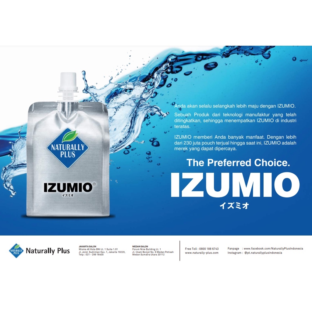 Harga Promo 1 Box Izumio Original NATURALLY PLUS BTL HYDROGEN FREE 1 PACK IZUMIO