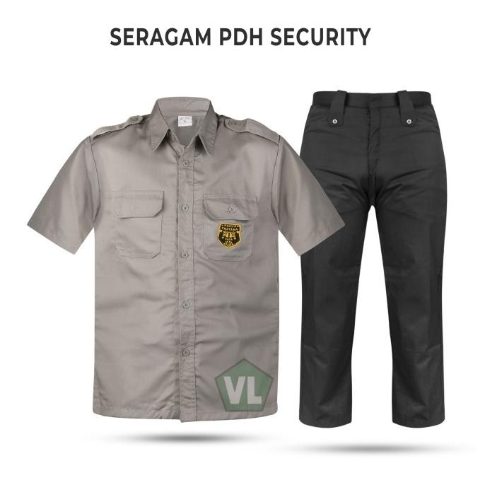 [MODEL BARU] Baju Kemeja Seragam PDH Satpam Security Lengan Pendek