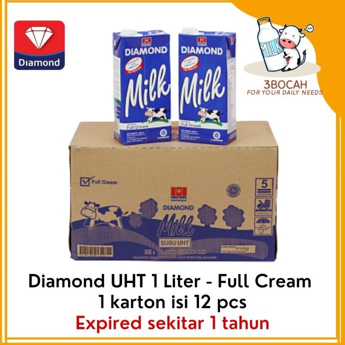 

TERMURAH! Diamond susu UHT 1 liter full cream - grosir 1 karton / dus TERLARIS TERPERCAYA ORIGINAL