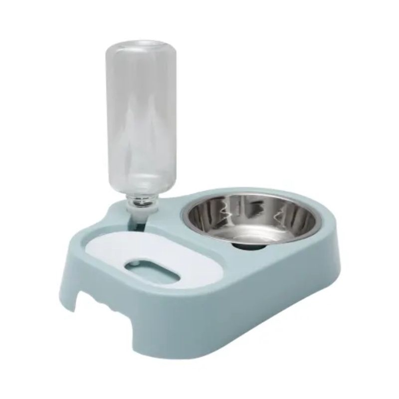 PAWS N TAIL Dispenser Makanan Hewan/Tempat Makan&amp;Minum Hewan - Biru