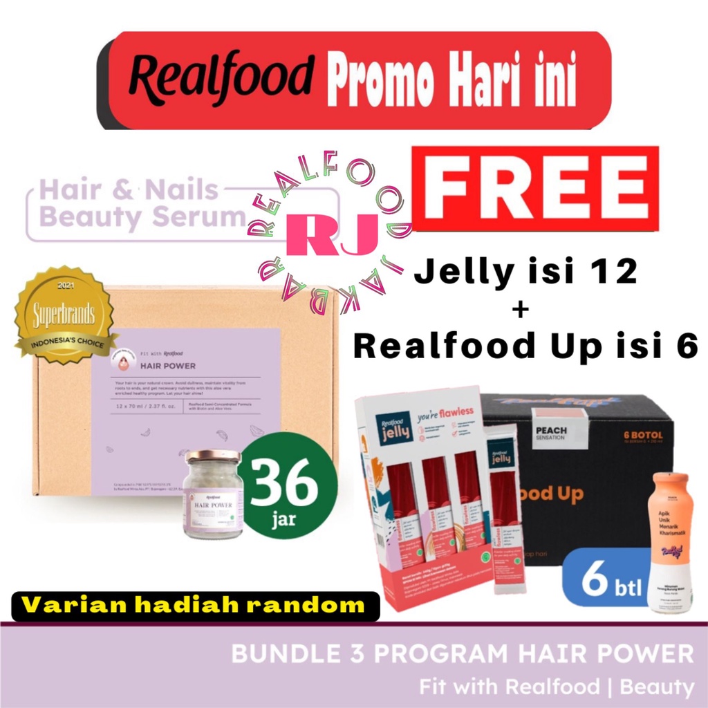 

Realfood Hair Power Triple Bundle Free Realfood Up