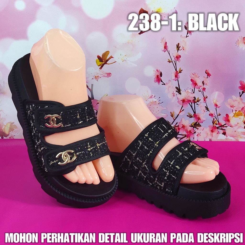 Sandal Import wanita 238 1 Anti slip dan air sol karet SDLWW