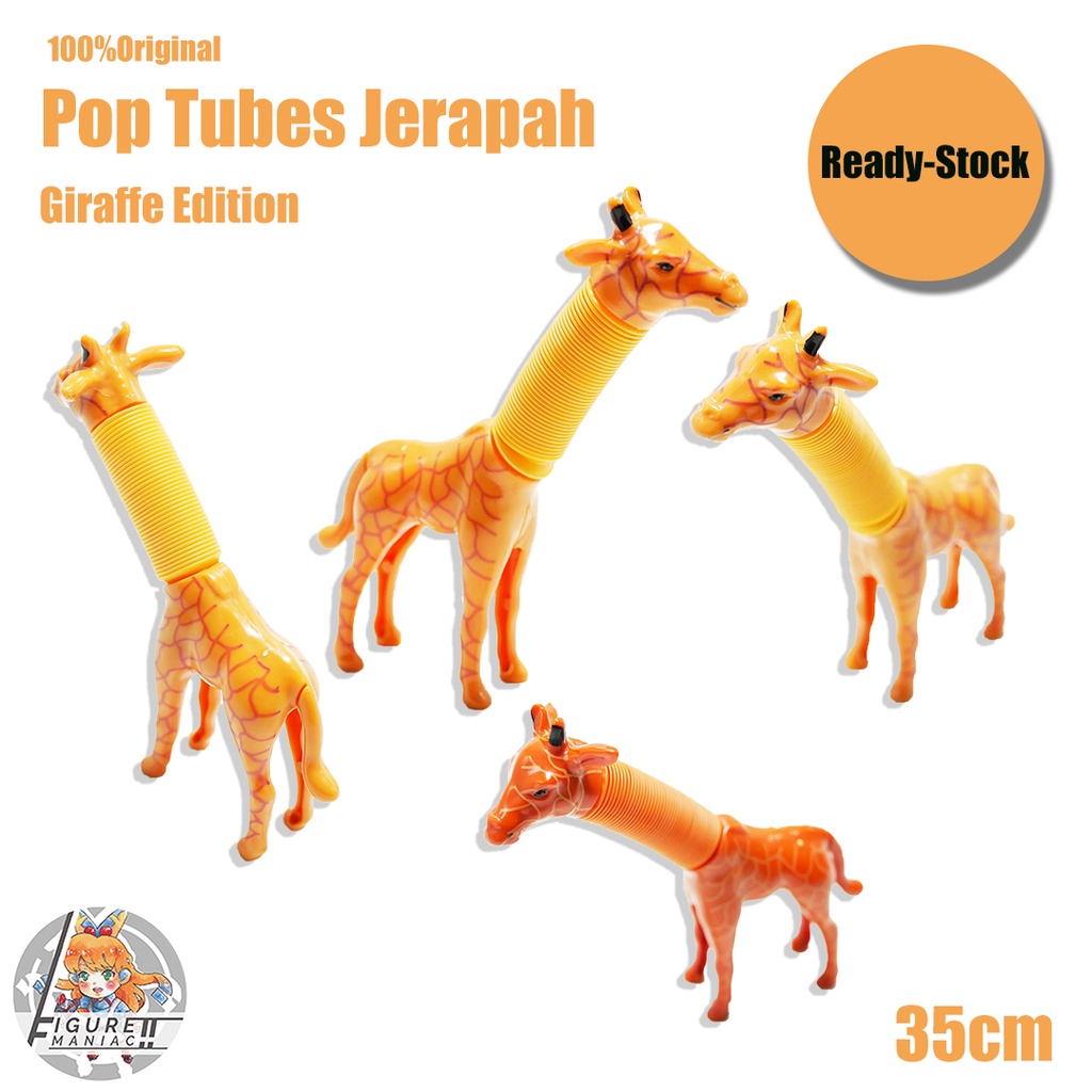 Figure Maniac - Pop Tubes Karakter Giraffe Light Up Edition Glow Pipa Nyala Anak Premium Import