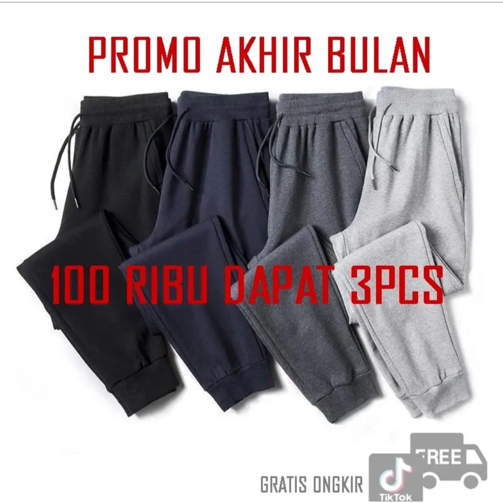 Celana Jogger Panjang Training Trening Pria Wanita M L XL bahan babyterry