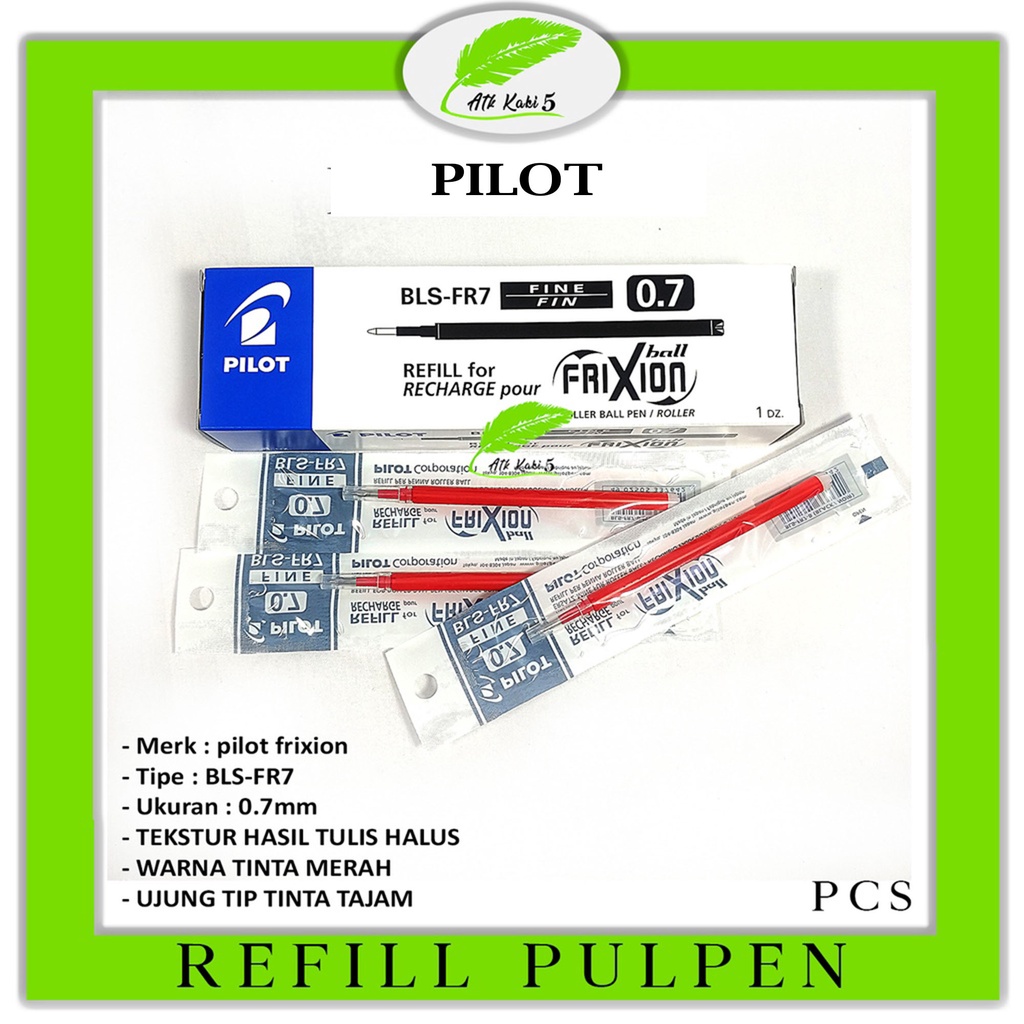 

PILOT - Frixion Refill Tinta Pulpen Warna Merah UK 0.7mm - PCS