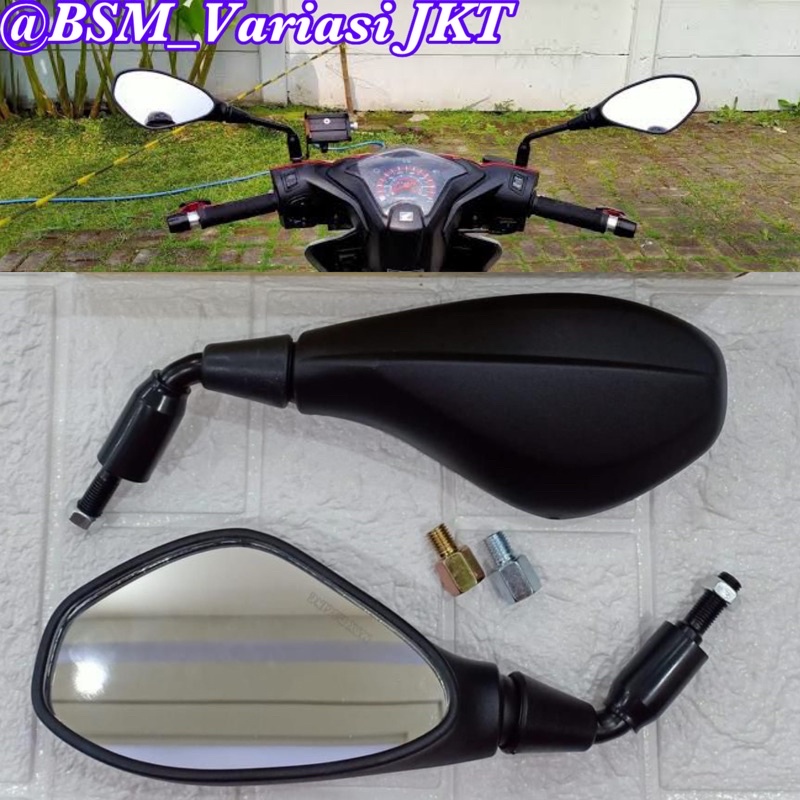 PROMO NEW Spion motor model Bmw polos Vario Scoopy beat pcx revo tangkai tanggung Honda universal HARGA SEPASANG KIRI KANAN