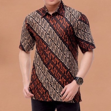 baju batik pria lengan pendek terbaru hem batik cowok