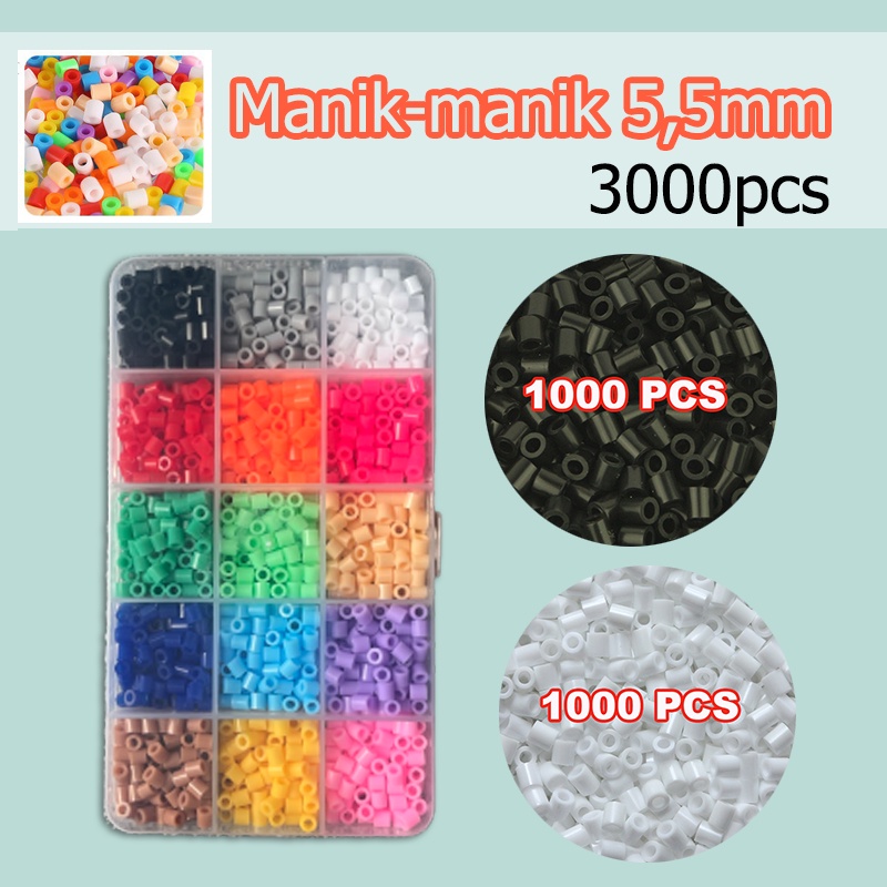 Fuse Beads 5.5mm 3000 Perler Beads Anak-anak Handmade DIY Auxiliary Beads Tidak Ada Aksesoris