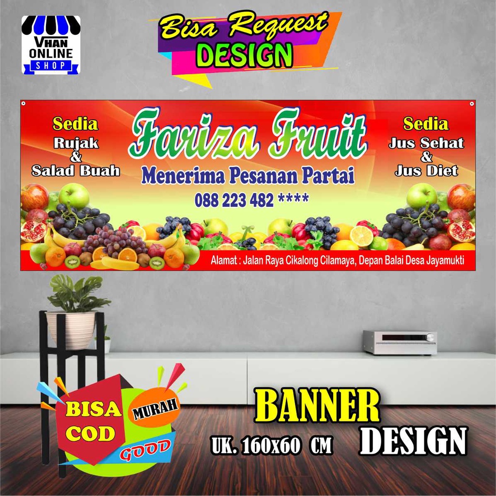 Jual Spanduk Banner Kios Buah Dan Jus Buah Jualan Buah Buahan Keren