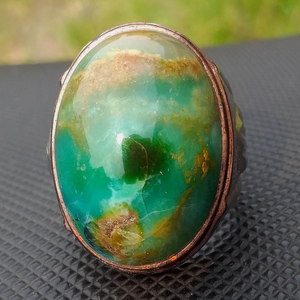 Batu Akik Garut Hijau Tajam Multiwarna Bungbulang Motif Berkarakter Sz Jumbo Gagah