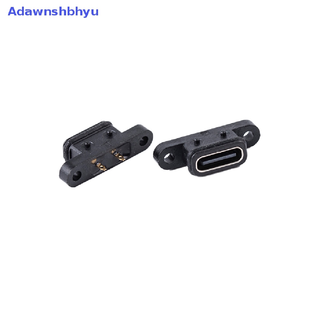 Adhyu 2xTYPE C 2Pin Konektor Antarmuka Charge Port Soket C USB Perempuan Tahan Air ID Baru