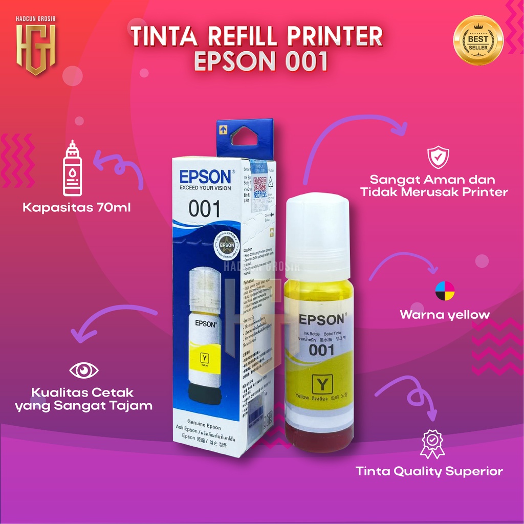 1 SET 4 PCS Tinta Epson 001 Tinta Printer L4150 L4160 L6160 L6170 L6190 Premium