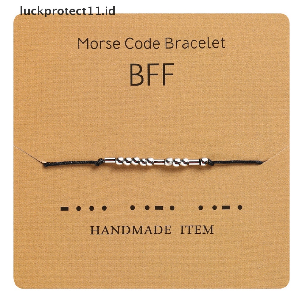 /Fashion Hot// Fashion// Handmade Morse Code Beads Adjustable Gelang Tali Hitam Dengan Kardus Tulisan I Love You Kreatif Pesona Perhiasan Untuk Kekasih.