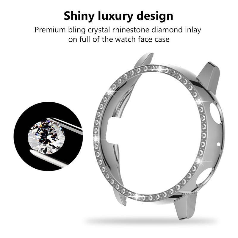 Diamond Casing Pelindung Layar PC Untuk Samsung Galaxy Watch Active2 40mm 44mm Bumper Tipis Shell Cover For Galaxy Watch Active2