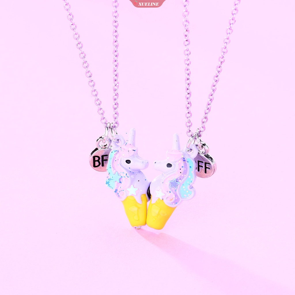 Fashion Lucu unicorn Kalung Kartun Anak magnet Kalung BFF Teman Baik Paduan Tetes Minyak fashion Perhiasan Anak Hadiah [ZXL]