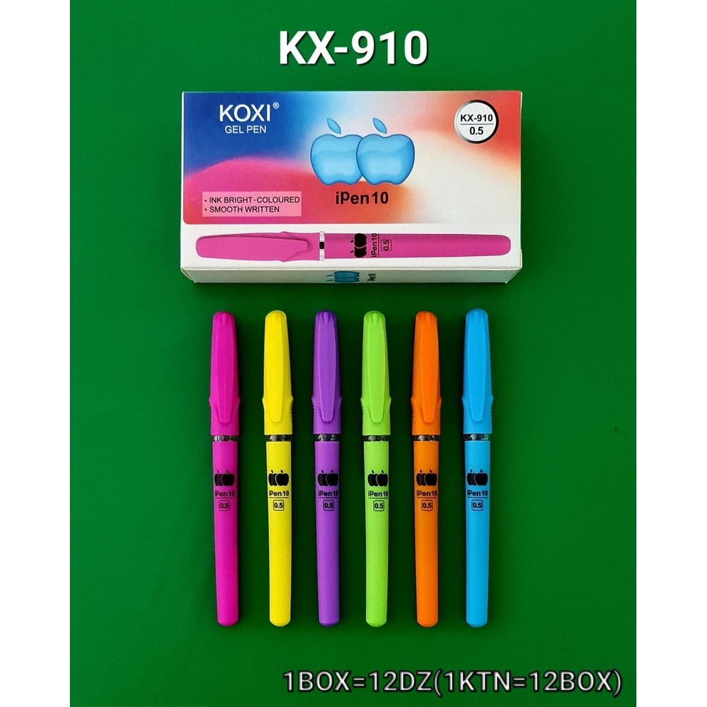 Pulpen Gel Koxi KX-910 0.5 mm Hitam Isi 12 pcs