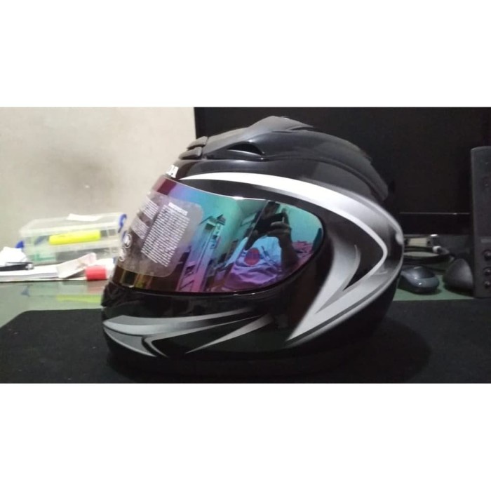 Helm Full Face Honda Black White Original ORIGINAL HGP.
