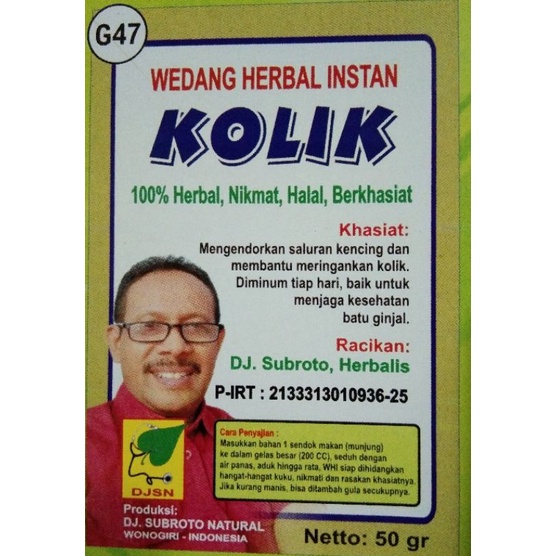 

WEDANG HERBAL INSTAN (WHI) "KOLIK