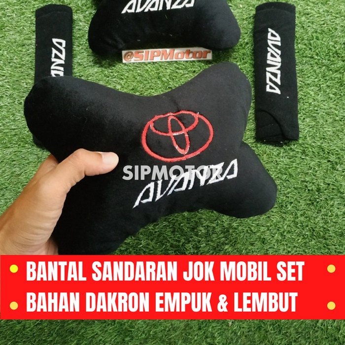 Aksesoris Bantal Mobil Avanza Headrest 2 in 1 Set Leher
