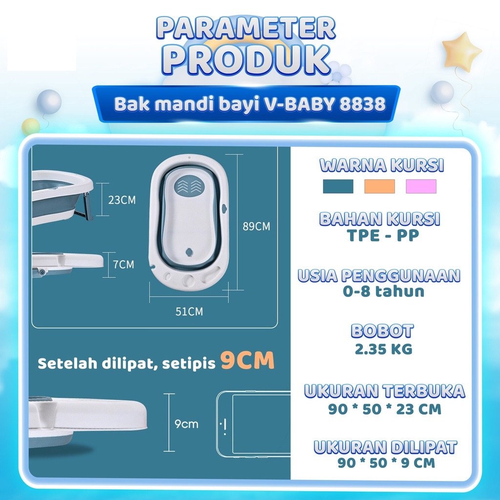 BATHTUB BABY/ PREMIUM CLASS/Bak Mandi Bayi Lipat/ Bathtub baby, ukuran sedang dan besar