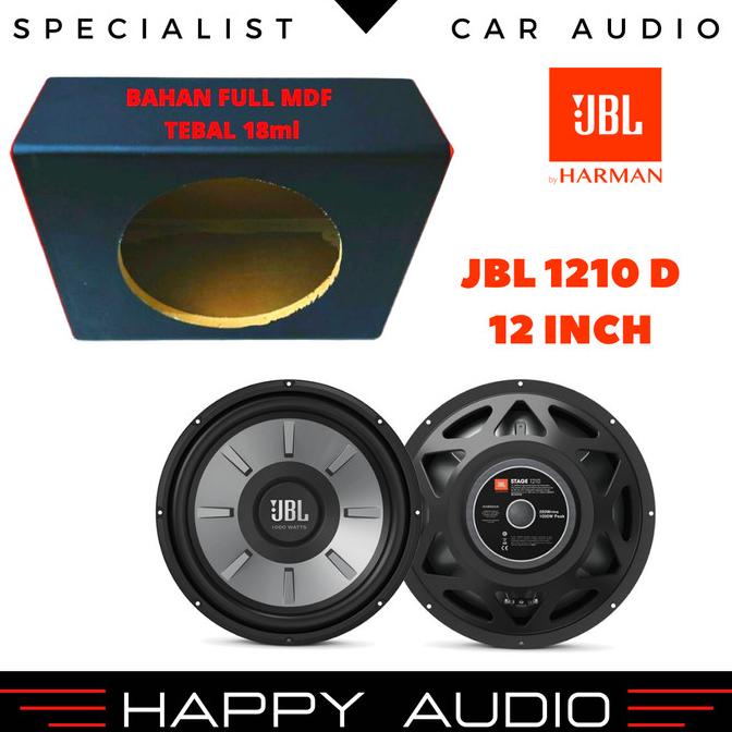Paket Audio Mobil Subwoofer Bonus Box Speaker Merk Jbl 1210D Original