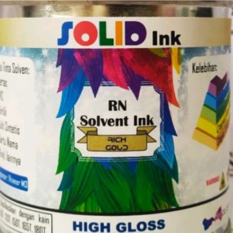 TINTA SABLON PVC SOLVENT BASED 1KG RICH GOLD KERTAS VINYL AKRILIK KULIT SINTETIS