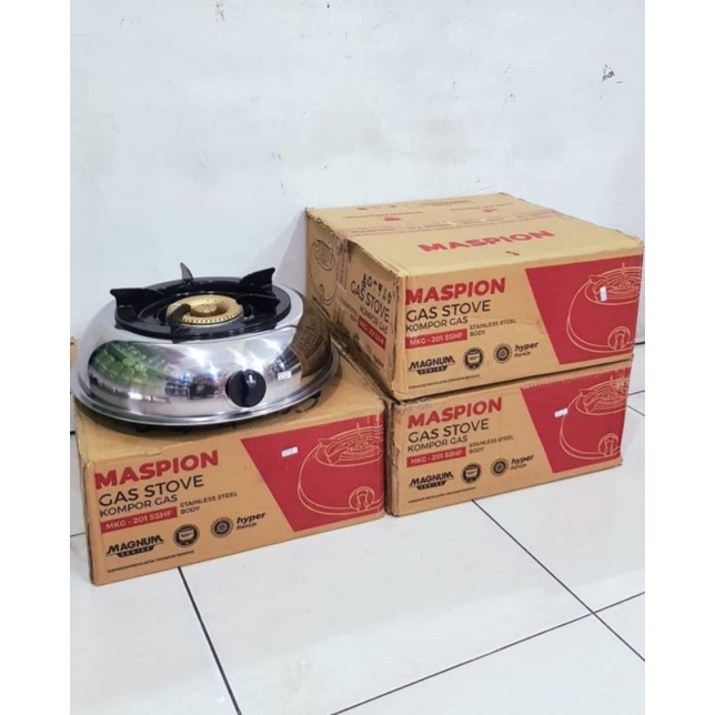 Kompor Gas Maspion MKG-201 SSHF / Kompor Gas 1 Tungku Bulat Maspion Stainles Steel Hyper Flame / Kom