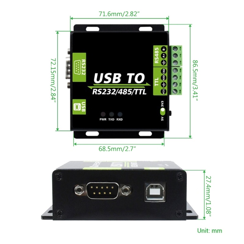 Zzz USB TO RS232 /485/TTL Industrial Isolated Converter FT232RL Konverter Chip