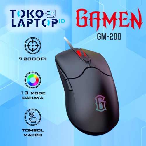 Gamen GM200 / GM-200 Gaming Mouse Macro Wired RGB Light 7200 DPI