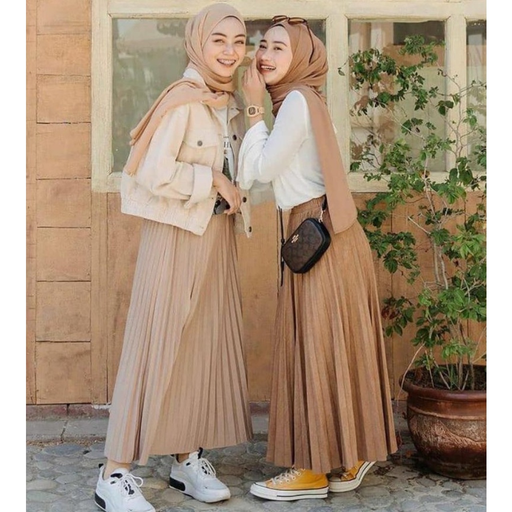 Rok Plisket/Rok Kulot/Rok Panjang wanita/Muslimah/Rok Kerja pleated skirt