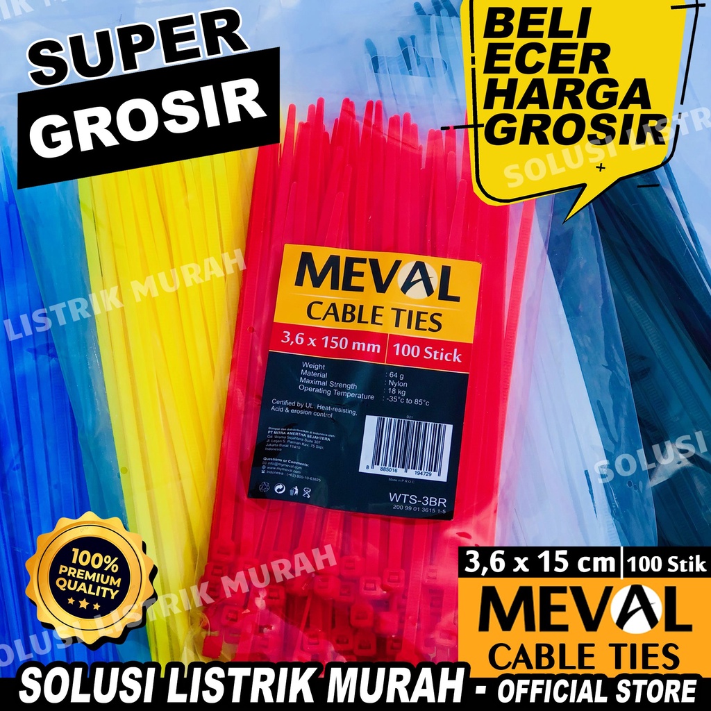 MEVAL Kabel ties Cable tie 3.6x150MM /15CM 3.6