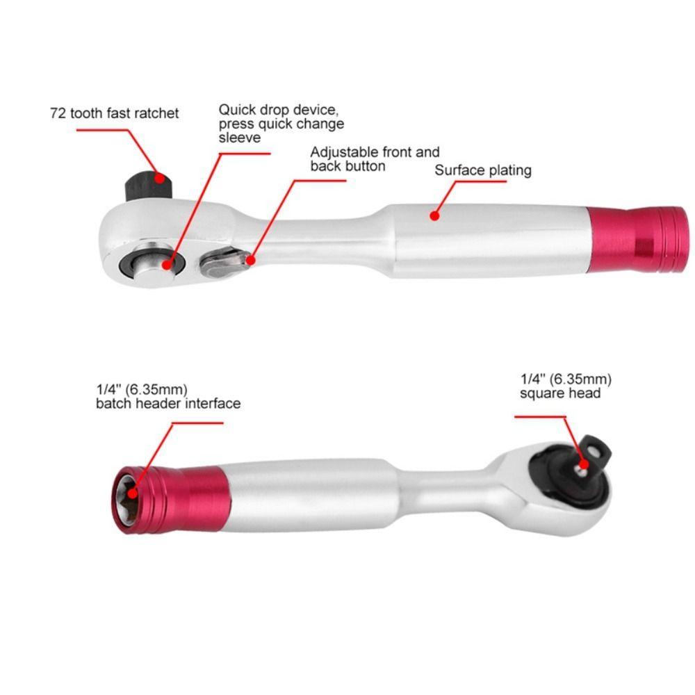 Lanfy Kunci Pas Rachet Torsi Mini 72gigi Alat Perbaikan Tangan Quick Release Socket Wrench Kit Tool