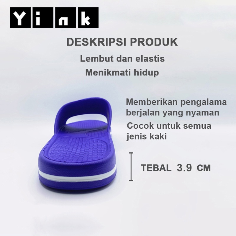 Yink Sandal Karet / Sandal Pria Dewasa / Sendal Slop Pria Casual Murah Sendal Karet Kamar Mandi Empuk Anti Slip