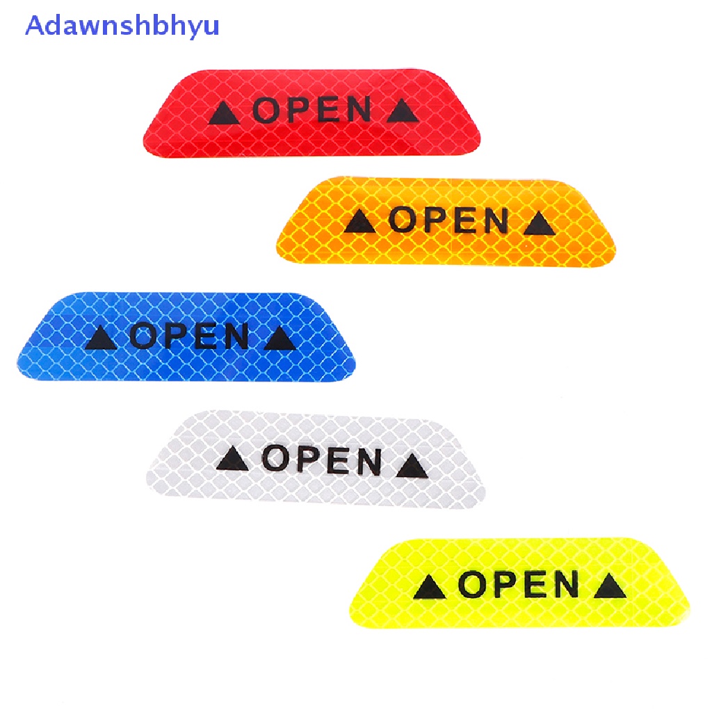 Adhyu 1PC Stiker Pintu Mobil Safety Warning Mark OPEN High Reflektif Sticker ID