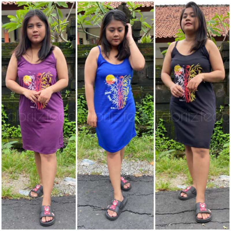 daster bambu dress wanita motif bambu bali