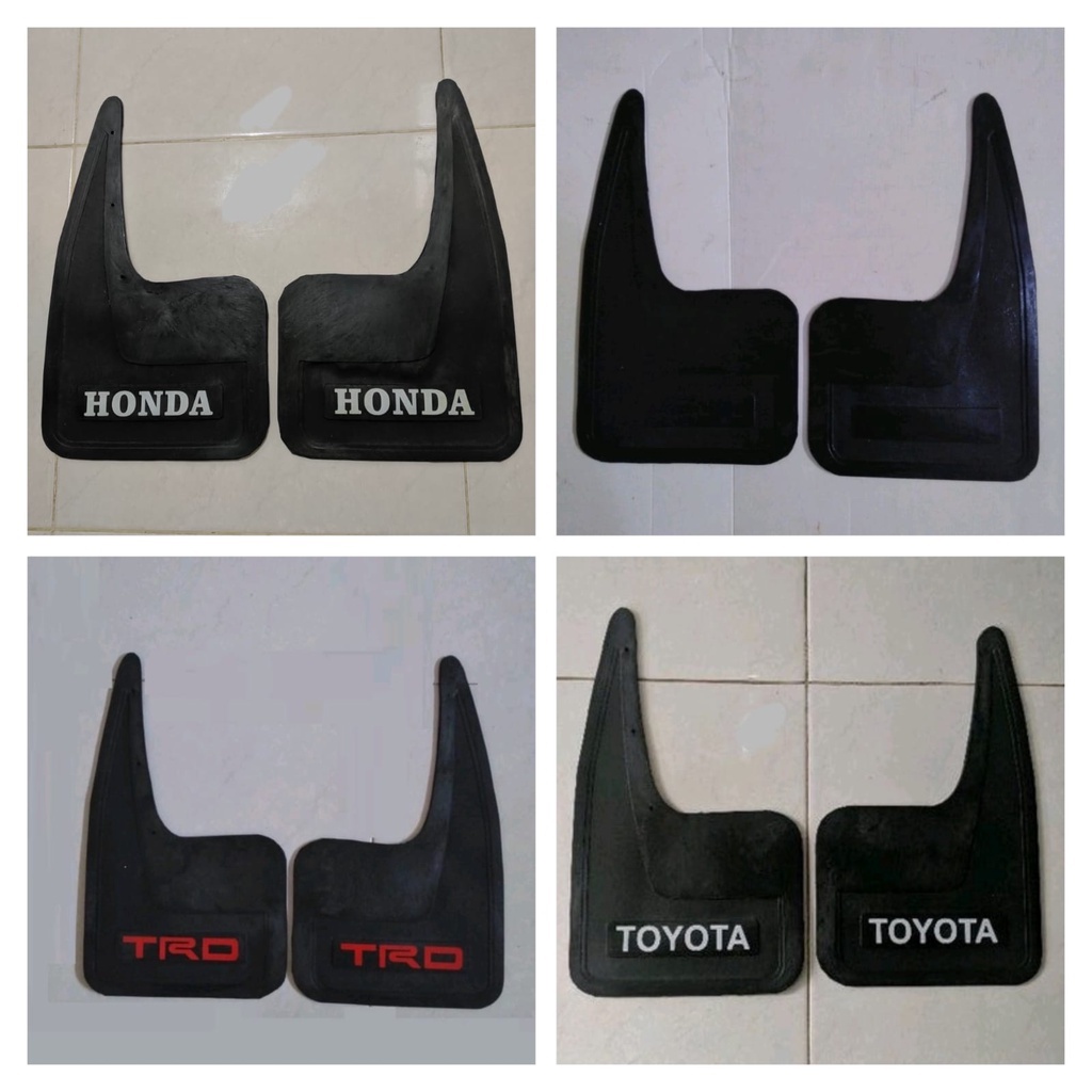 Paket Karpet Lumpur roda Sedan hitam Polos Universal Polos bercorak embos untuk Sedan dan mobil kecil sejenis Toyota Honda TRD Civic Datsun Daihatsu Corola suzuki estim