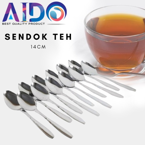Sendok Teh Sedang Dine Mate 12 pcs / Sendok Teh 14CM stainless Tebal isi 1 lusin (12 pcs) Silver Cutlery Sendok / Garpu / Pisau / Sendok Teh Stainless Steel