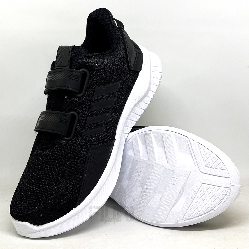 FIURI - Pro ATT - PI 600 PEREKAT 35-38 HITAM PUTIH - Sepatu Kets Anak Laki-Laki - Sepatu Sneakers Anak - Sepatu Olahraga Sport Anak Balita Cowok Perekat - Sepatu Casual PEREKAT Magnet Anak Kecil - Sepatu Sekolah Hitam Anak Laki-Laki PAUD TK SD Murah