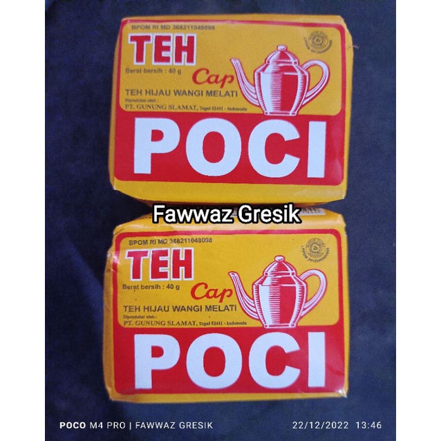 Teh Hijau Wangi Melati Cap Poci Kuning 40gr (1pcs)