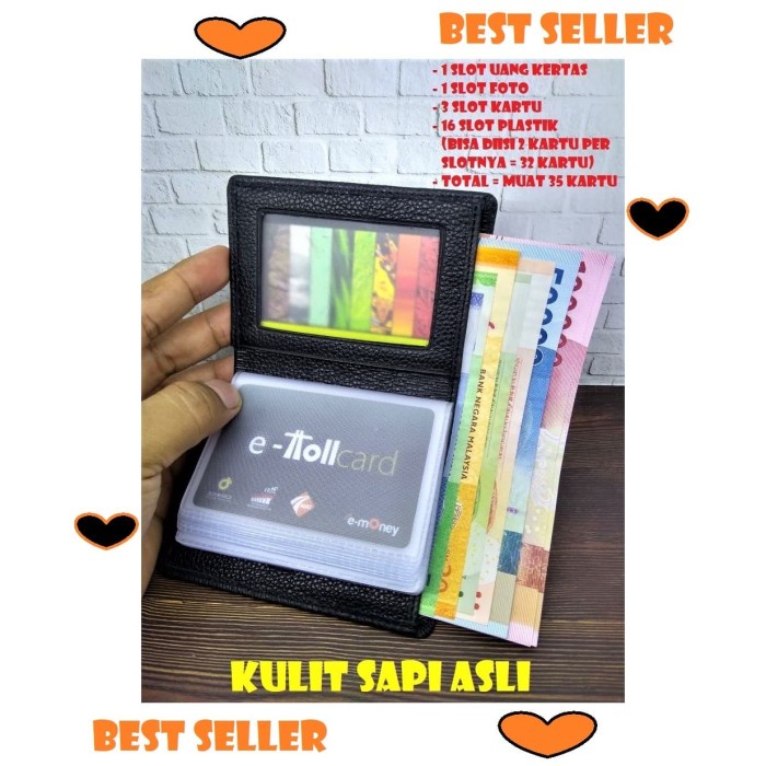 

EKSLUSIF CARD HOLDER DOMPET - MUAT 35 KARTU - BRAUN BUFFEL - 100% KULIT ASLI Code 1820