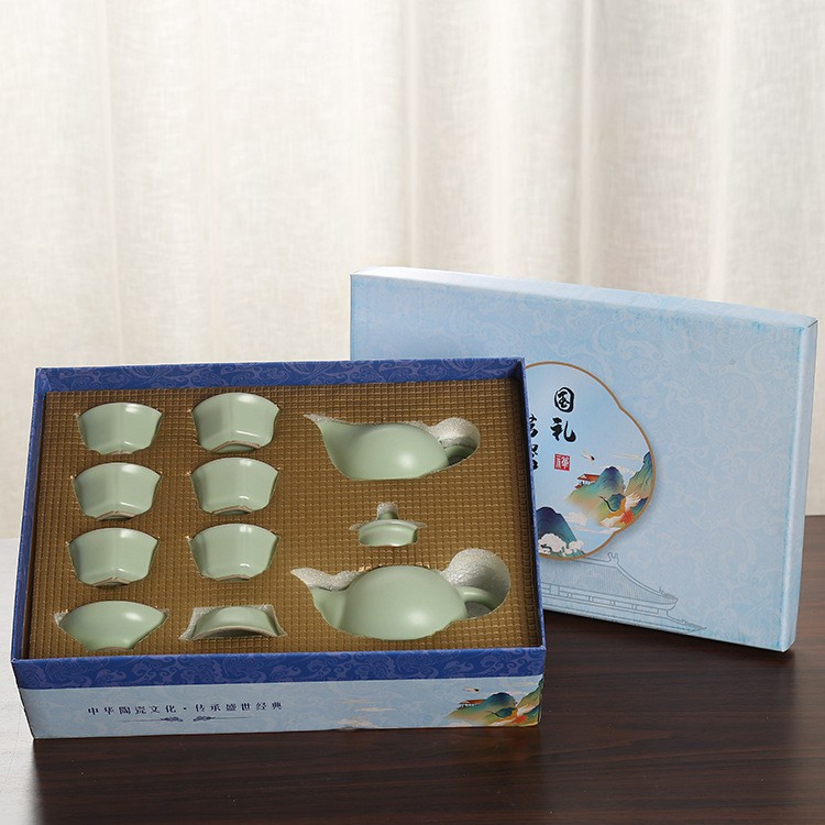 Chines Ceramic Tea Set Teko Teh Keramik 6 Cups 9in1