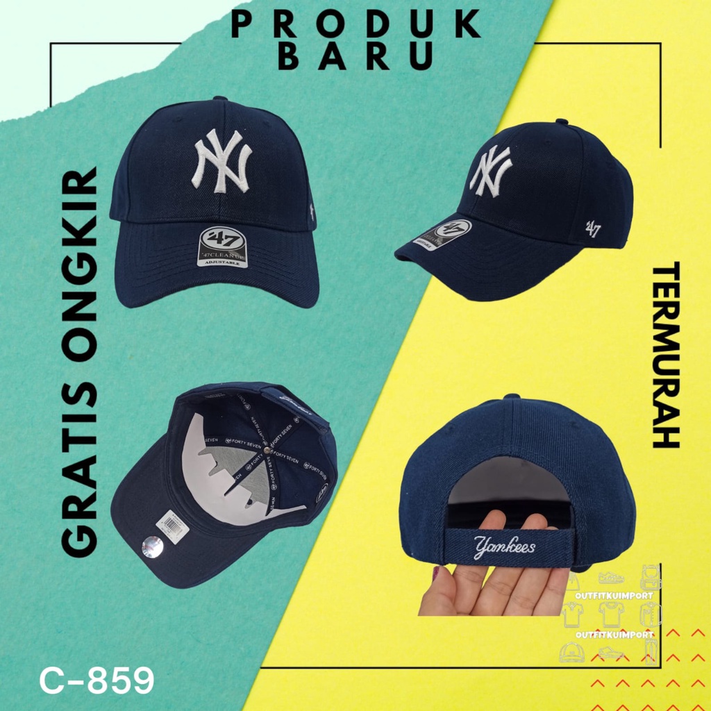 C-859 Topi 47 NY Navy Logo White